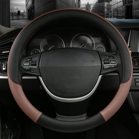 SNGMN PU Leather Steering Wheel Cover - Breathable, Non-Slip, All-Season, Fits Most Cars