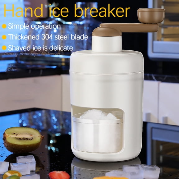 SNGMN Portable Ice Crusher - Hand Crank Shaved Ice Machine for Smoothies, DIY Slushies & Cocktails - No Electricity Needed, Lightweight ABS+ Construction - Perfect for Summer Refreshments!