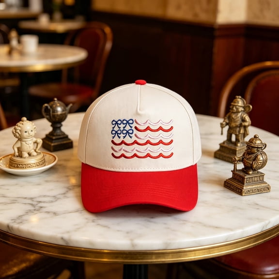SNGMN Red Flag Baseball Cap Patriotic Embroidered Hat for Summer Fun