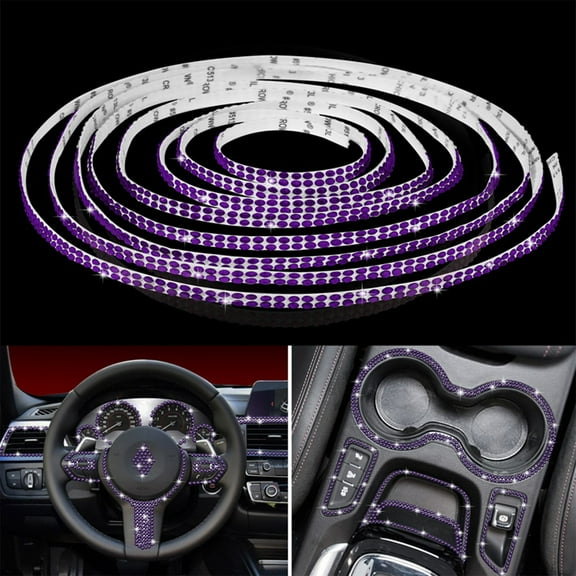 SNGMN Self-Adhesive Crystal Car Decoration Sticker - 196" Rhinestone Strip for Interior/Exterior Vehicle Customization