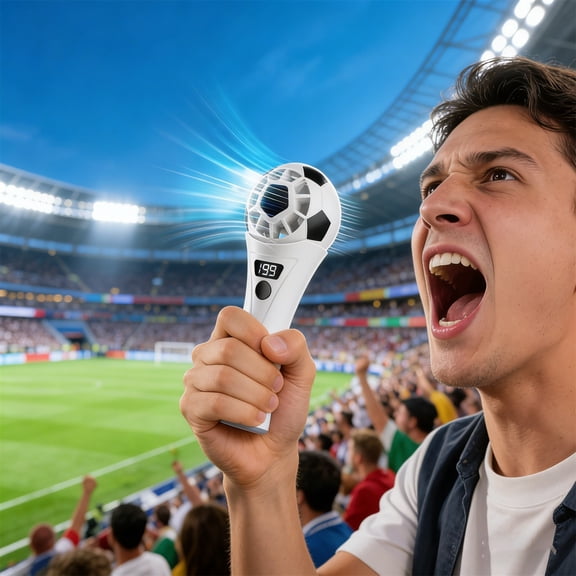 SNGMN Soccer Ball Shaped Handheld Fan - USB Rechargeable Mini Fan with 9m/s Powerful Wind and 5 Adjustable Speed Settings - Perfect Portable Stadium Fan for Sports Enthusiasts and Outdoor Activities