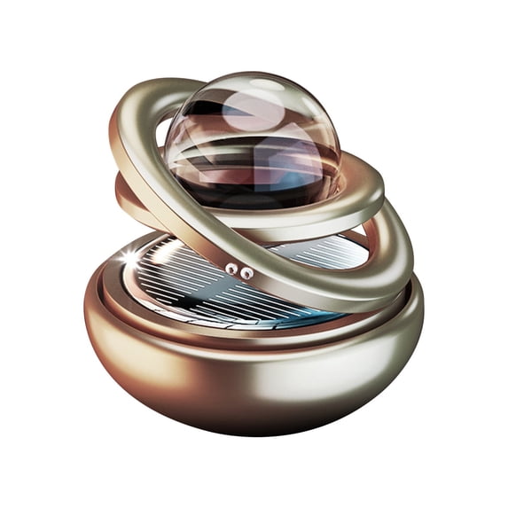 SNGMN Solar Rotating Car Ornament, Aluminum Star Suspension Air Freshener with Automatic Rotation and Plant-Based Fragrance for Home and Car