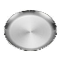 SNGMN Stainless Steel Barbecue Plates, Versatile Dining Disc for Pasta, Steak & Desserts, Stackable Design, Matte Finish