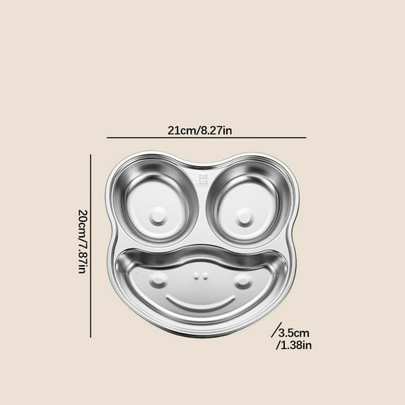 SNGMN Stainless Steel Children's Divided Dining Tray, Baby Tableware, Cute Car Shape, Dishwasher Safe