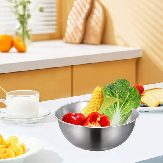 SNGMN Stainless Steel Mixing Bowl Set - Heavy Duty Food Storage Organizer for Kitchen | Rust-Resistant, Easy to Clean, Versatile 7-Inch Bowls - Perfect for Mixing, Serving, and Storing Food