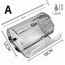 SNGMN Stainless Steel Rotating BBQ Grill Basket - 360 Degree Automatic Chicken Wing & Vegetable Grilling Tool, Easy to Clean for Outdoor Cooking, Perfect Gift for Grill Enthusiasts