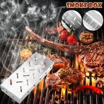 SNGMN Stainless Steel Smokebox for Grill, Large Capacity BBQ Wood Chip Box, Hinged Lid Smoker Tool for Ultimate Flavor