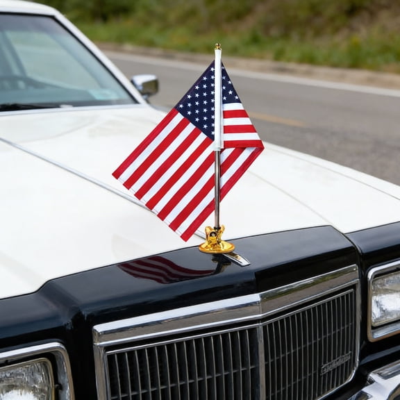HOZVOMI Suction Cup Car Flag Pole for US Independence Day and Parades