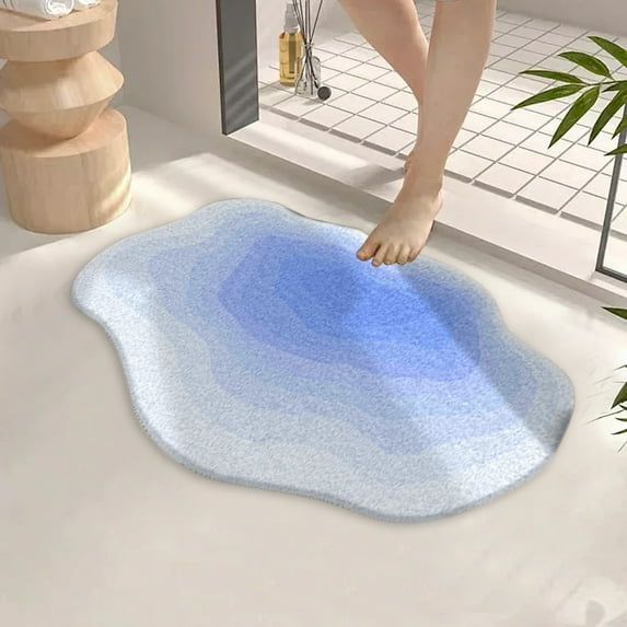 SNGMN Super Absorbent Non Slip Bath Rug with Rubber Backing, Washable Bathroom Shower Mat