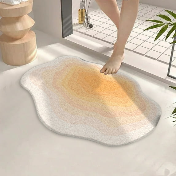 SNGMN Super Absorbent Non Slip Bath Rug with Rubber Backing, Washable Bathroom Shower Mat