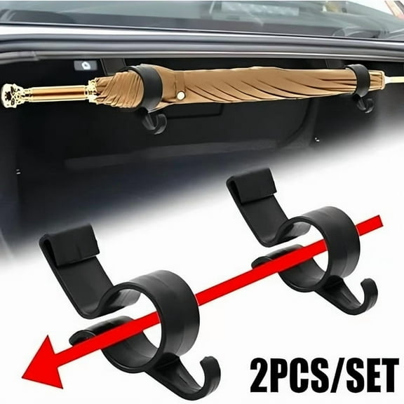 SNGMN Umbrella Holder for Car, Multifunctional Car Hook, 2PCS Trunk Umbrella Rack for Organized Interior Storage