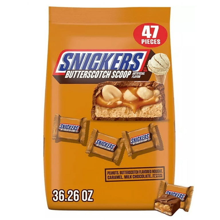 SNICKERS Butterscotch Scoop Candy Bars, Fun Size, Milk Chocolate