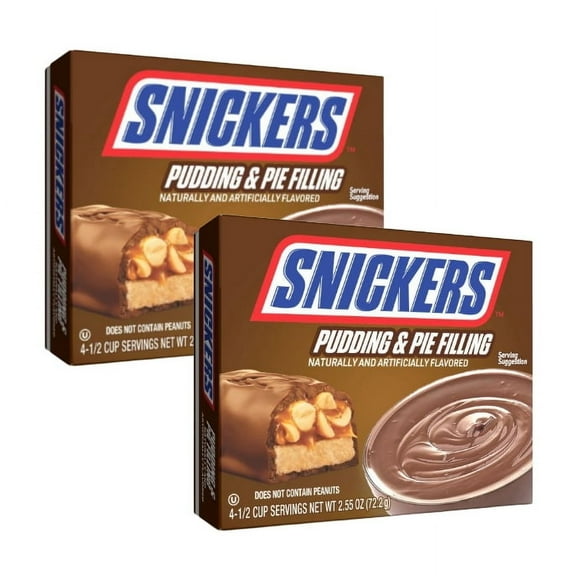 SNICKERS Milk Chocolate Pudding & Pie Filling, 3.03 oz, Box (2 pack)
