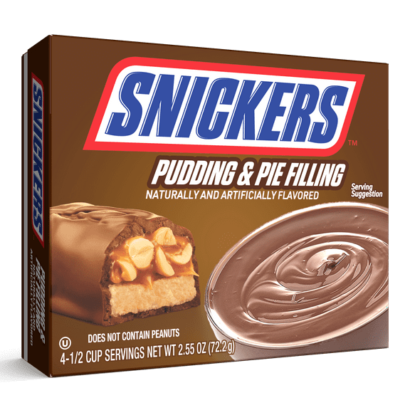 SNICKERS Milk Chocolate Pudding & Pie Filling, Fat-Free, 3.03 oz, Box