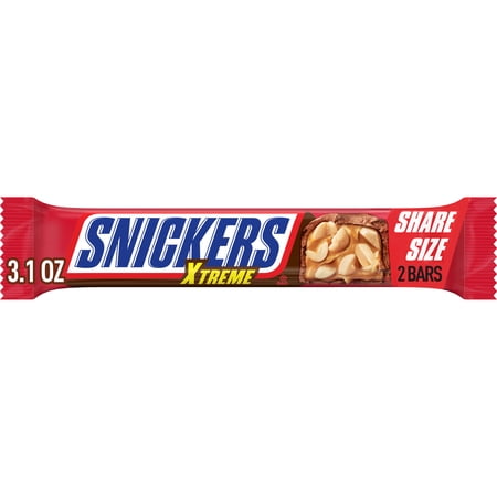 Snickers Xtreme Peanut and Caramel Chocolate Bars, Share Size- 3.1 Oz Pack