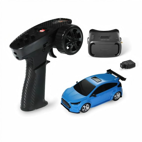 SNICLO 1/43 Scale FPV Drift RC Car with Camera & Glasses, 2.4G 4WD Remote Control Racing Car with LED Lights, Dual Mode Drift/Race, RTR Complete Set for Teens & Adults