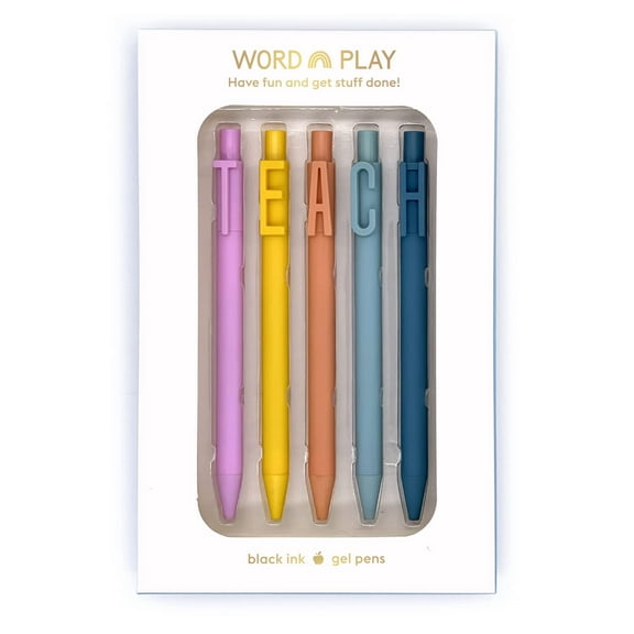 SNIFTY Word Play Pens - TEACH - Black ink gel pen set of 5