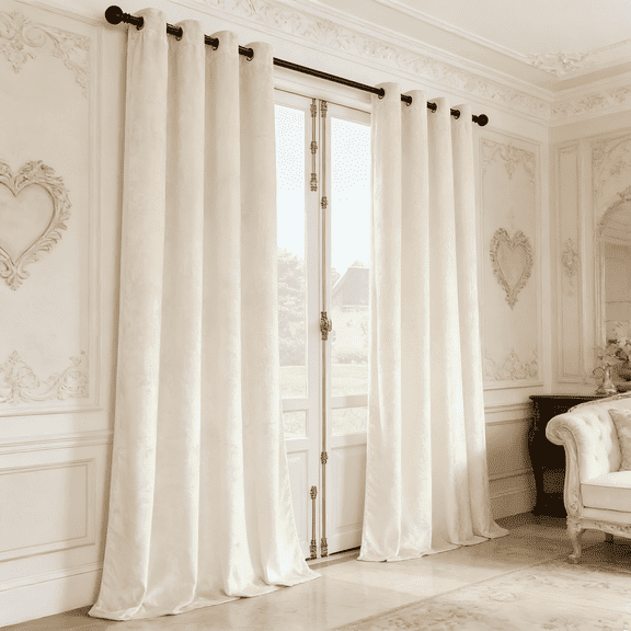 SNITIE 2 Panels Luxury Velvet Light Filtering Curtains, Thermal Insulated Grommet Drapes for Living Room, Super Soft Window Curtains for Home Decor