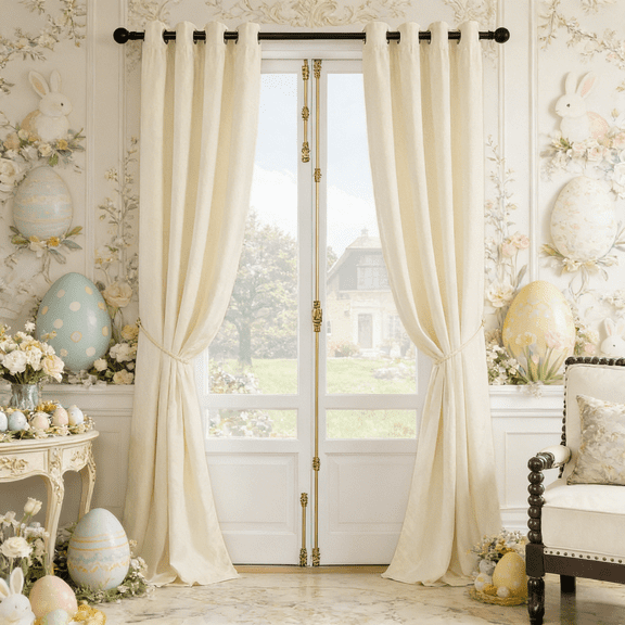 SNITIE 2 Panels Velvet Window Curtains with Metal Grommets, Versatile Indoor Room Decor, Perfect for All Holiday Home Styling, Multiple Sizes & 14 Color Options