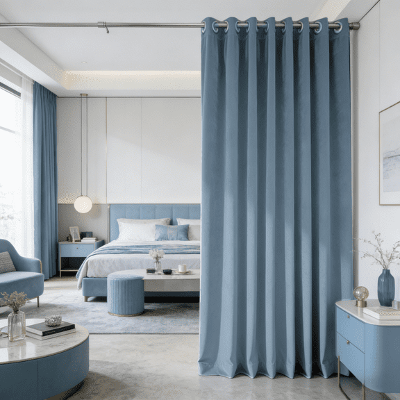 SNITIE Multi-Purpose Velvet Privacy Curtain 1 Panel, 16 Metal Grommets, Wide Room Divider, Door Curtain, Window Drapes & Space Partition Screen, 3 Sizes & 14 Color Options