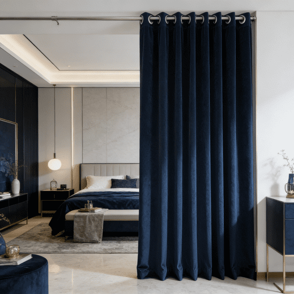 SNITIE Multi-Purpose Velvet Privacy Curtain 1 Panel, 16 Metal Grommets, Wide Room Divider, Door Curtain, Window Drapes & Space Partition Screen, 3 Sizes & 14 Color Options