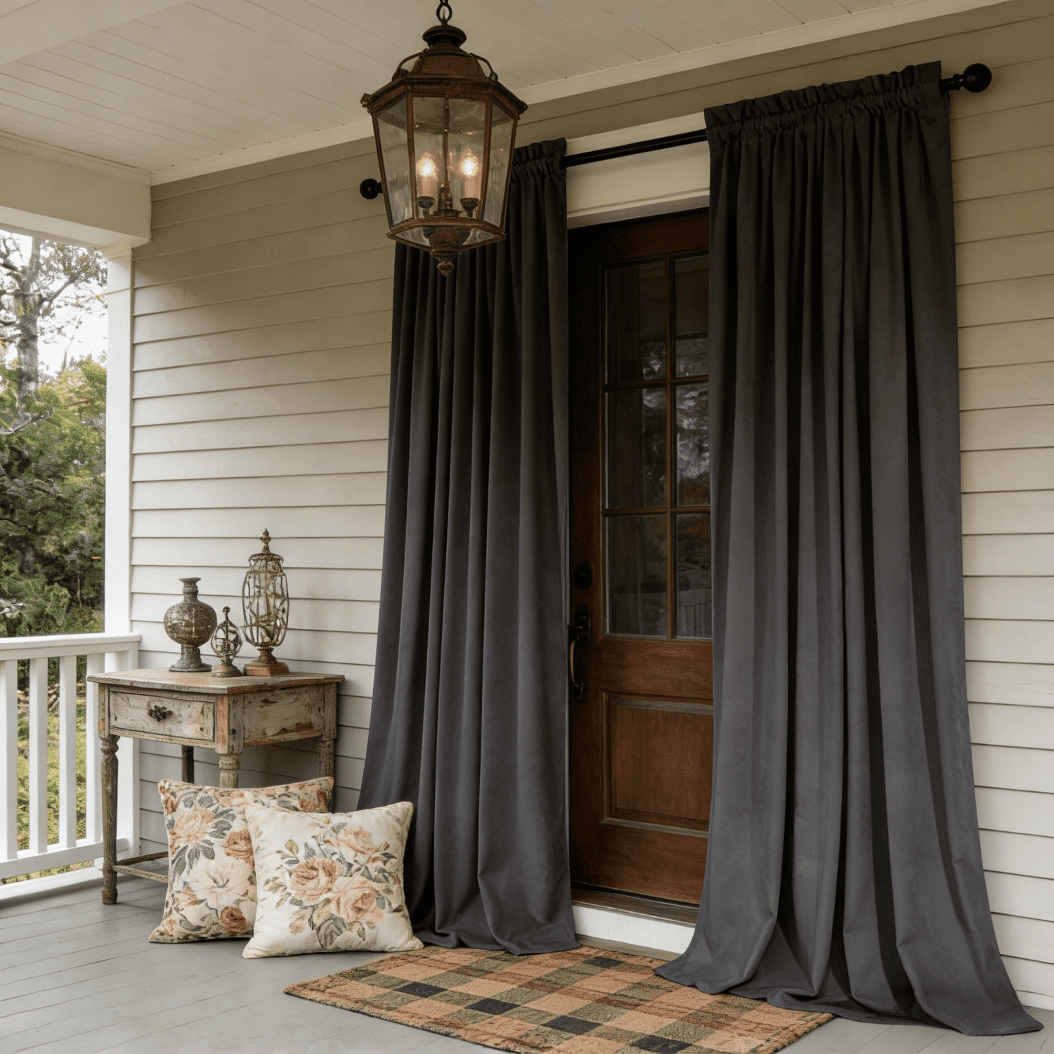 SNITIE Outdoor Curtains 2 Panels, Rod Pocket Water Resistant Outdoor Patio Curtains for Porch, Pergola, Cabana, 14 Colors Available, Multiple Sizes (52"x84"/52"x96"/52"x108")