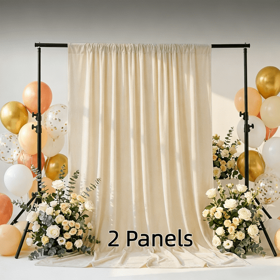 SNITIE Velvet Backdrop Curtains - 52"W x 96"L, 2 Panels, Rod Pocket. For Wedding/Birthday/Photo Booth/Wall Hanging, 14 Colors.