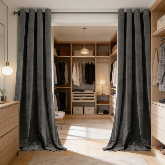 SNITIE Velvet Room Divider Curtains 52 Inches Wide x 84/96/108 Inches Long - 2 Panels Set with 8 Metal Grommets (1.6" Diameter) per Panel, Heavy Duty Door Curtains for Privacy, 14 Colors