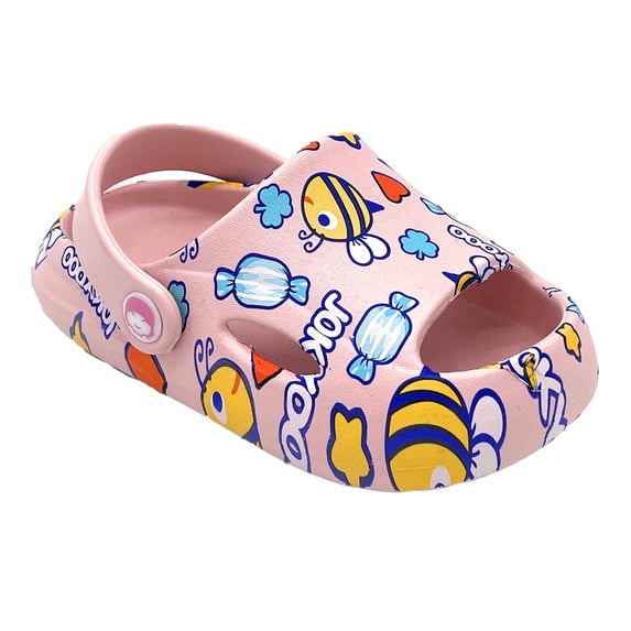 SNJ Kids Toddler Girl Boy Kids Slide Clog Pillow Slide Summer Sandal