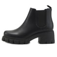 thumbnail image 1 of SNJ New Women Lug Sole Mid Heel Chelsea Fashion Ankle Bootie w/Double Elastic Gore, 1 of 5