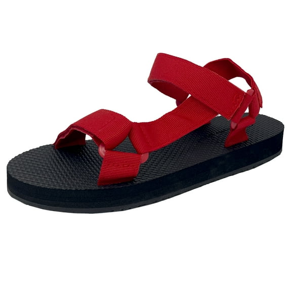 SNJ Women's Open Toe Slide Flat EVA Foam Hook and Loop Sandal