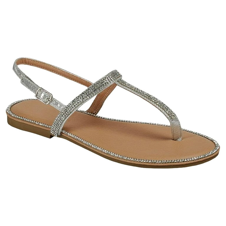Slingback Sandals Thong Sandal With Ankle Strap SNJ Women's