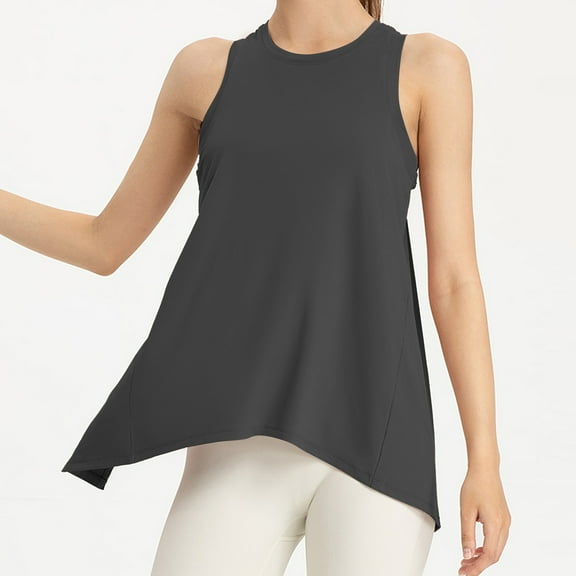 SNKSDGM 4Th of July Short Tank Tops for Women Women's Plus Red Tank Top Women's Tanks & for Daily Wear Sports Yoga Round Neck Sleeveless Hollow Back for Comfort Style