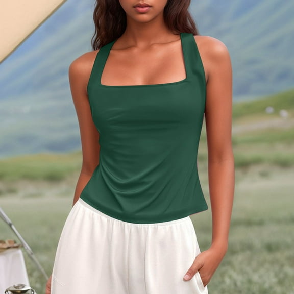 SNKSDGM 4Th of July Womens Ribbed Tank Top Women's Plus Tube Tops for Women Women's Slim Fit Summer Tank Top Casual Sleeveless for Daily Wear