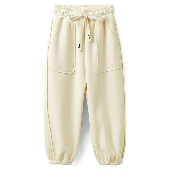 SNKSDGM 5T Pants for Girls Toddler Kids Baby Girls Boys Pants Athletic Active Jogger Pants Sweatpants Thick Winter Warm Long Bottoms Trousers 4-5 Years