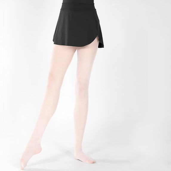 SNKSDGM Anniversary Girls Dance Skirt with Built-In Shorts High Waist Ballet Practice Skirt Flowy Comfortable Athletic Skort for Latin Ballroom Tango Performance and Training