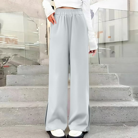 SNKSDGM Anniversary Girls Pants Summer Lightweight Wide Leg Breathable Comfortable Casual Outfit for Toddler To Teen Age 1-12 Years