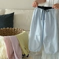 thumbnail image 1 of SNKSDGM Anniversary Girls Parachute Pants for Outdoor Activities Casual Comfortable Elastic Waist Long Trousers for Toddlers and Kids, 1 of 6