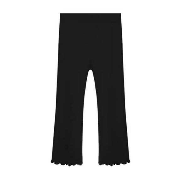 SNKSDGM Anniversary Girls Ribbed Velour Flare Leggings Bootcut Yoga Pants Soft Stretchy Comfortable Casual Outfits for Toddler Kids 5-16 Years