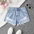 thumbnail image 1 of SNKSDGM Anniversary Girls Ripped Denim Shorts High Waist Fashion Teen Summer Casual Distressed Jean Shorts for Girls 13-16 Years, 1 of 6
