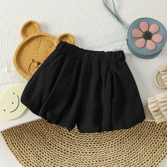 SNKSDGM Anniversary Girls Summer Shorts Elastic Waist Casual Comfortable Outdoor Play Toddler Stretch Breathable Soft Lightweight