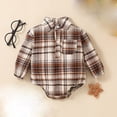 thumbnail image 1 of SNKSDGM Baby Boy Clothes 3-6 Months Fall Independence Day Baby Boys Girls Plaid Long Sleeve Shirt Bodysuit Romper Gentleman Suit Outfits Clothes 18-24 Months, 1 of 8