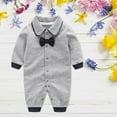 thumbnail image 1 of SNKSDGM Baby Boy Clothes 3-6 Months Fall July 4 Baby Boys Bow Long Sleeve Outsie Bodysuit Banquet Wedding Jumpsuit Clothes 3-6 Months, 1 of 4