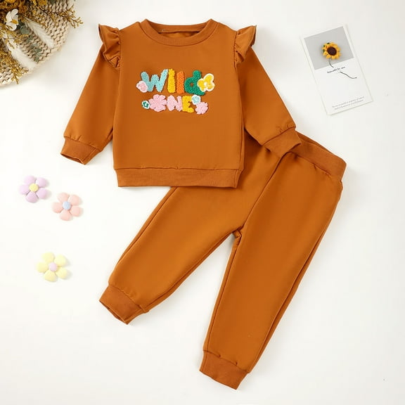SNKSDGM Baby Boy Outfits 18-24 Months Blue 4/July Toddler Baby Girl Clothes Embroidery Letter Print Crewneck Sweatshirt and Pants Set Fall Winter Spring Outfits 18-24 Months