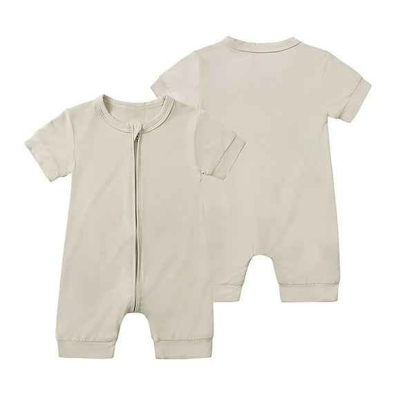 SNKSDGM Baby Boy Outfits 4/July Baby Solid Color Romper Zipper Onesie Fabric Natural and Comfortable Summer Jumpsuit Outfits 3-6 Months