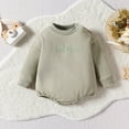 thumbnail image 1 of SNKSDGM Baby Boy Outfits 6-9 Months Dressy July 4 Boys Long Sleeve Letter Embroider Pullover Romper Sweatshirt Bodysuits 3-6 Months, 1 of 5