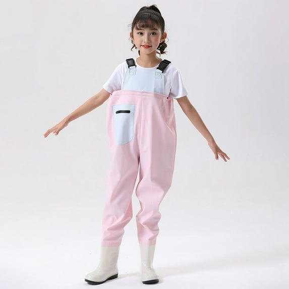 SNKSDGM Baby Boy Rompers 12-18 Months Zipper Kids Chest Waders Youth Fishing Waders for Toddler Children Water Proof & Fishing Waders with Boots 6-7 Years