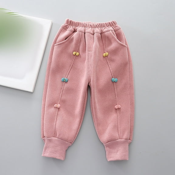 SNKSDGM Baby Girl Pants 6-9 Months Cotton Toddler and Boys Lined Sweatpants Youth Jogger Pants Kids Pants with Pockets 4-5 Years
