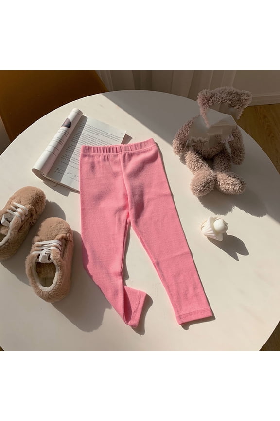 Baby Girl Pants 9-12 Months Toddler Baby Girls Leggings Ribbed Ruffle No Print Tight Stocking Bottom Pants 5-6 Years