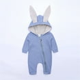 thumbnail image 1 of SNKSDGM Baby Girl Rompers 9-12 Months Long Sleeve Animal Bunny Baby Easter Romper Long Ear Rabbit Hoodie Romper Jumpsuit with Zipper 9-12 Months, 1 of 8